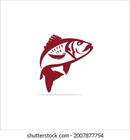 angler red snapper fish logo design,jump fish logo vector template,fresh red fish logo,seafood logo,great for use fishing logo