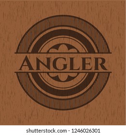 Angler retro style wood emblem