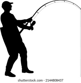 angler in waders with fishing rod