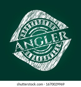 Angler written on a chalkboard. Vector Illustration. Detailed.