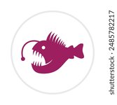 Anglerfish applicable trendy icon attractive abstract vector illustration artwork colorful design