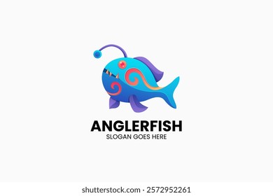 Anglerfish Gradient Colorful Logo. Vector Illustration