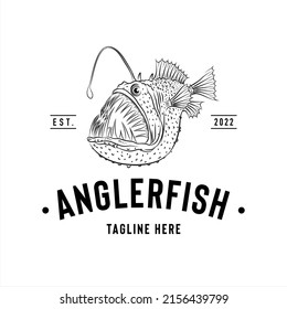 Anglerfish logo, company logo design idea, vector illustration