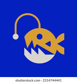 Anglerfish logo. Icon design. Template elements