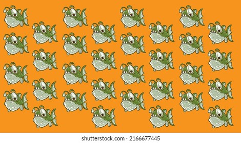 Anglerfish pattern print background illustration