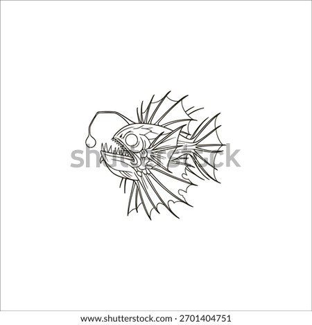 Anglerfish sketch drawing artwork handmade illustration
