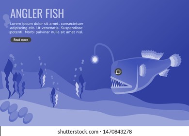 Anglerfish Vector Icon Logo Illustration Elements. Deep Sea Vector. Lantern fish vector. Suitable for Infographic. Can be used in Mobile and Web.
