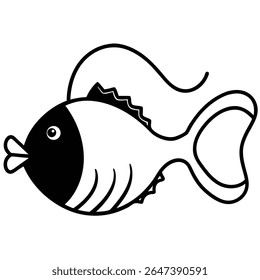 Anglerfish Vector and Silhouette Illustration  Deep Sea Monster Fish Graphic Design