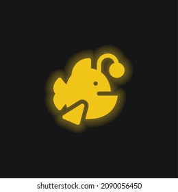 Anglerfish Yellow Glowing Neon Icon