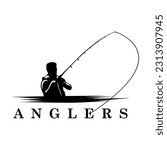 anglers design icon illustration logo vector