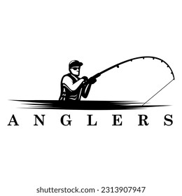 anglers design icon illustration logo vector