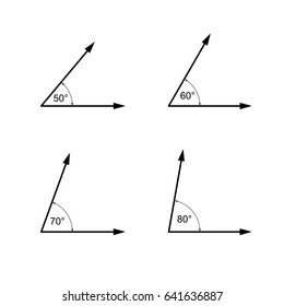 Angles in Degrees , Geometry math signs symbols
