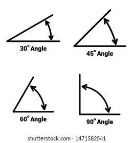 Angles icons set on white background. Vector