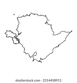 Anglesey map, district of Wales. Vector illustration.