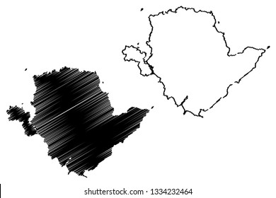 Anglesey (United Kingdom, Wales, Cymru, Principal areas of Wales) map vector illustration, scribble sketch Isle of Anglesey map