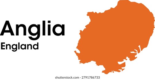 anglia england map in vectors