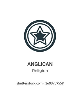 Anglican glyph icon vector on white background. Flat vector anglican icon symbol sign from modern religion collection for mobile concept and web apps design.