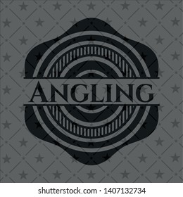 Angling black emblem. Vector Illustration. Detailed.
