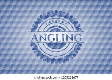 Angling blue polygonal badge.