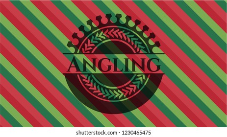 Angling christmas emblem.