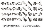 Angling and Fishing Lure Icon set (Bold outline version)