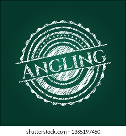 Angling on blackboard. Vector Illustration. Detailed.