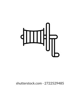 Angling Reel Device Outline Icon For Fishing Activity Design
