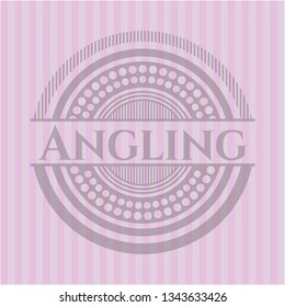 Angling retro style pink emblem