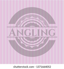 Angling vintage pink emblem