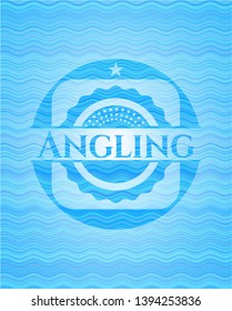 Angling water wave style emblem. Vector Illustration. Detailed.