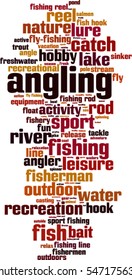 Angling word cloud concept. Vector illustration