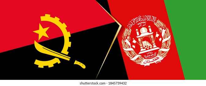 Angola and Afghanistan flags, two vector flag symbols of relationship or confrontation.