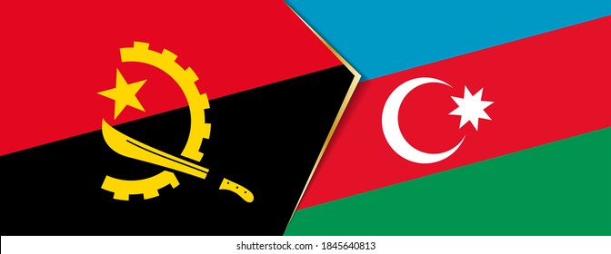 Angola and Azerbaijan flags, two vector flag symbols of relationship or confrontation.