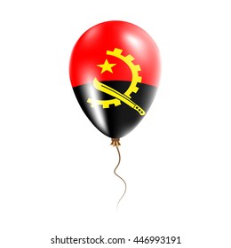 Angola balloon with flag. Bright Air Ballon in the Country National Colors. Country Flag Rubber Balloon. Vector Illustration.