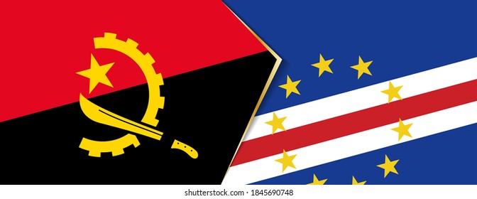 Angola and Cape Verde flags, two vector flag symbols of relationship or confrontation.