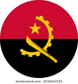 Angola Bandera de círculo, Bandera de círculo de Angola, Imágenes vectoriales
