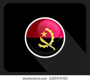 Angola Circle Glossy Pride Flag Icon
