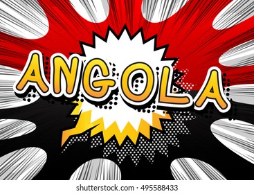Angola - Comic book style text.