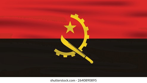 Angola Country Flag 3d. Official Angola Flag With Original Color and Size Proportion