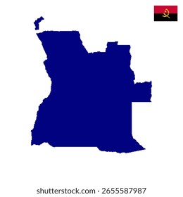 Vector del mapa del país de Angola aislado en fondo transparente