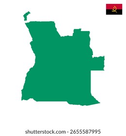 Angola country map vector isolated on transparent background