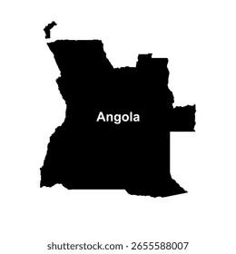 Vector del mapa del país de Angola aislado en fondo transparente