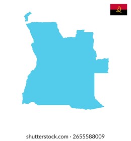 Vector del mapa del país de Angola aislado en fondo transparente