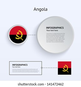 Angola Country Set of Banners on gray background for Infographic and Presentation. Vector illustration.