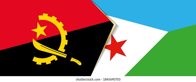 Banderas de Angola y Djibouti, dos símbolos vectores de la relación o el enfrentamiento.