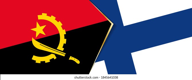 Banderas de Angola y Finlandia, dos símbolos vectoriales de relación o enfrentamiento.