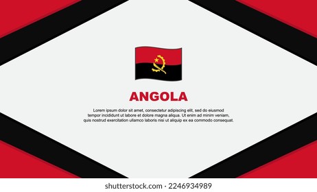Angola Flag Abstract Background Design Template. Angola Independence Day Banner Cartoon Vector Illustration. Angola Template