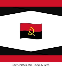 Plantilla de diseño de fondo de resumen de la bandera de Angola. Banner en medios sociales del Día de la Independencia de Angola. Vector de Angola