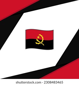 Plantilla de diseño de fondo de resumen de la bandera de Angola. Banner en medios sociales del Día de la Independencia de Angola. Angola