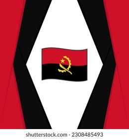 Plantilla de diseño de fondo de resumen de la bandera de Angola. Banner en medios sociales del Día de la Independencia de Angola. Antecedentes de Angola